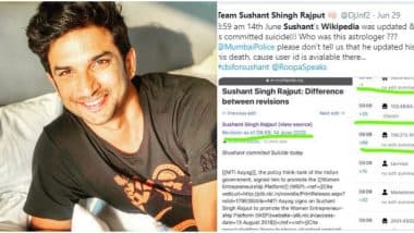 Fact Check: Was Sushant Singh Rajput’s Wikipedia Edited Before His Suicide, as Claimed by Twitterati? Here’s the Truth!