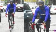 Ranbir Kapoor Gets Clicked in An All Masked-Up Avatar As He Enjoys a Bicycle Ride In the City (View Pics)