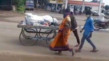 Karnataka Woman Carries Husband’s Dead Body on Cart for Final Rites As Relatives Stay Away Over COVID-19 Fears