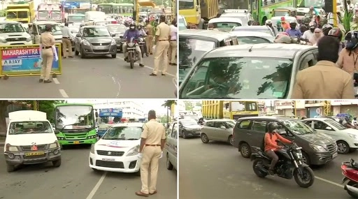 Traffic Congestion Seen in Pune As City Enters 10-Day Lockdown