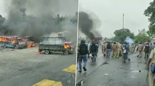 West Bengal: Local Protesters Block Road, Set Police Vehicles On Fire in Uttar Dinajpur; Watch Video