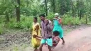 Chhattisgarh: Pregnant Lady in Kondagaon Taken to Hospital in Makeshift Basket After Ambulance Fails to Reach Village; Watch Video