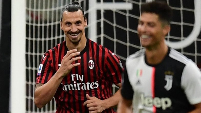 Zlatan Ibrahimovic Mocks Cristiano Ronaldo After Converting Penalty into a Goal During AC Milan vs Juventus, Serie A 2019-20 (Watch Video)