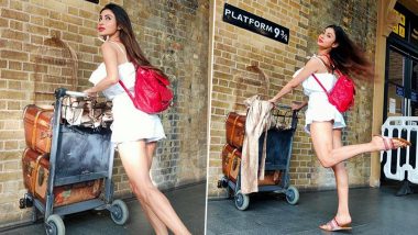 Mouni Roy Visits the Famous Harry Potter Station's 9 3/4th Platform in London and the Potterhead in Us is Jealous (View Pics)