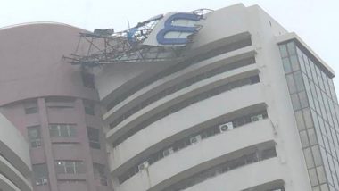 Mumbai Rains: Signage on Top of BSE Building Toppled Due Strong Winds And Incessant Showers (View Pic)