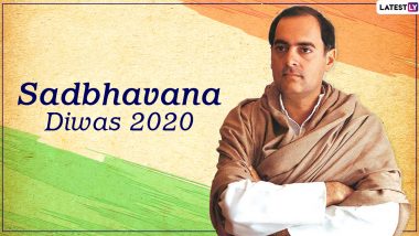 Sadbhavana Diwas 2020 Wishes & Messages: WhatsApp Stickers, HD Images, Facebook Status And SMS to Send on Rajiv Gandhi's 76th Birth Anniversary