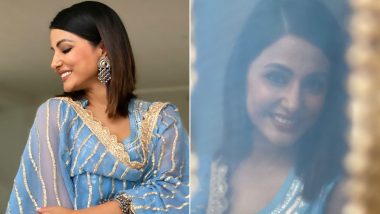 Hina Khan's Traditional Look in an Ice Blue Number Is Definitely Going To Steal Your Heart! (View Pics)