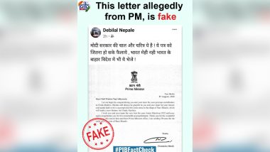Did PM Narendra Modi Send 'Rs 50 Crore' to UP CM Yogi Adityanath For Early Construction of Ram Temple? PIB Fact Check Debunks Fake PMO Letter