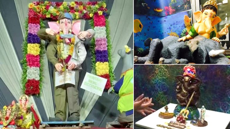 Ganeshotsav in 2020: From Honouring Frontline Warriors to the Pregnant Elephant Who Died in Kerala, Innovative Ganpati Idols That Beautifully Highlighted Social Issues (View Pics)