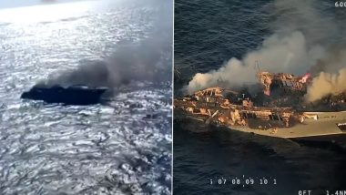 Yacht, Lady MM Burns and Sinks Into the Mediterranean Sea, Viral Video Captures the Dramatic Moment