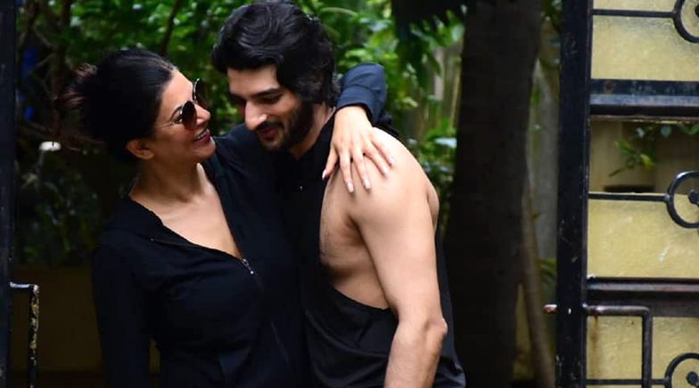 Stunning Sushmita Sen Twins With Beau Rohman Shawl!