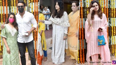 Ekta Kapoor Bids Adieu to Ganpati Bappa With Father Jeetendra and Friends Anita Hassanandani, Ridhi Dogra and Others (View Visarjan Pics)