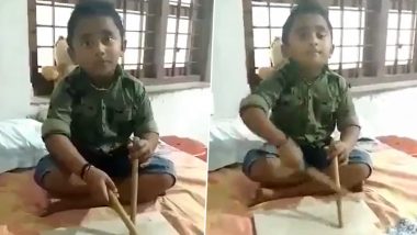 Six-Year-Old Malappuram boy, Abhishek Kichu Impresses Jayaram With His Drumming Skills! Actor & Instrumentalist Gifts a Drum Set After Watching His Viral Music Video