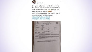 International Excuse to Postpone JEE Exam! Twitter User Uploads Father's COVID 19 Positive Report From Lahore Urging Govt. To Change The Dates, Netizens in Splits with Hilarious Memes