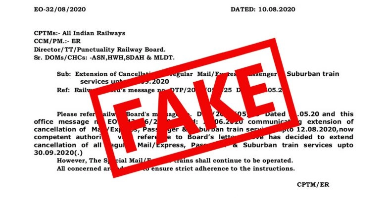 Railway Board Denies Issuing New Circular on Suspension of Regular Trains, Operations Not to Resume