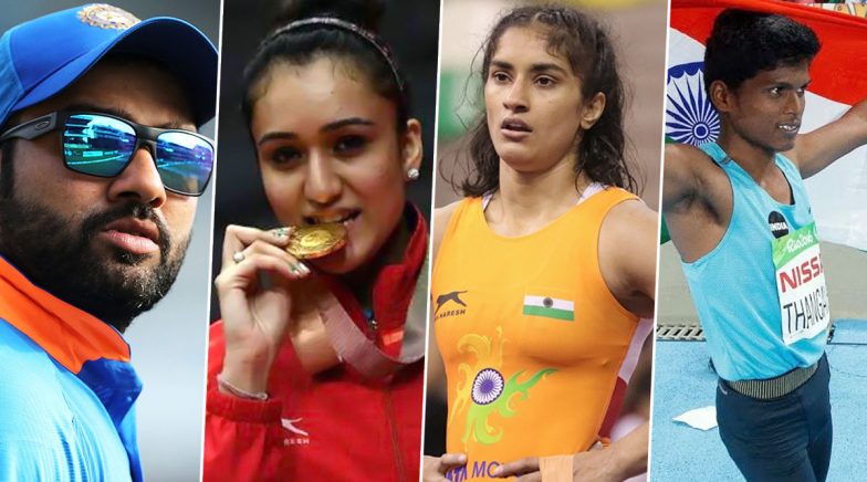 Rohit Sharma, Vinesh Phogat, Manika Batra And Mariyappan Thangavelu ...