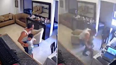 Lebanon's Deadly Beirut Blast: Video of Father Doing his 'Absolute Best' to Protect His Son After Their House Shudders Due to the Massive Explosion Will Break Your Heart