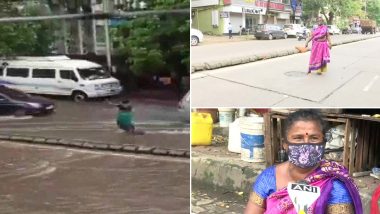 Mumbai Woman Stands in Rain For 7 Hours to Alert Drivers About Open Manhole, Says 'BMC Scolded Me For This' (Watch Video)