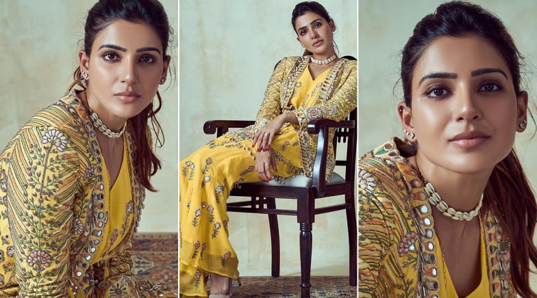 Samantha Akkineni Looks Pretty In a Yellow Ethnic Wear (View Pics)