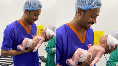 Hardik Pandya Son New Pic: Indian All-Rounder Holding Baby Boy in Hospital Ward is Too Cute, Calls Newborn 'The Blessing By The God' Tagging Nataša Stanković!
