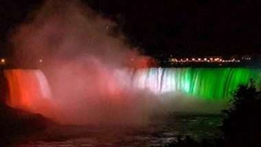 Niagara Falls in Canada Illuminated in Tricolour to Honour 74th India’s Independence Day, View Stunning Pics and Video That Will Swell Your Heart With Pride