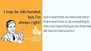 International Left Handers Day 2020 Funny Memes and Jokes: From Struggles with College Chairs to Handshakes, Relatable Posts to Tag Your Lefty Friend In