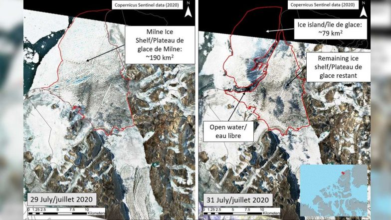 Canada’s Last Fully Intact Ice Shelf Breaks Off Due to Climate Change