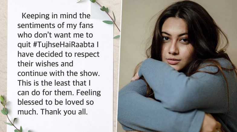 Reem Sameer Staying Back in Tujhse Hai Raabta as Kalyani Malhar Rane