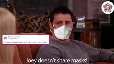 Joey Doesn't Share Masks! Mumbai Police's FRIENDS-Inspired COVID-19 Meme Does Not Make A 'Moo Point! (View Tweet)