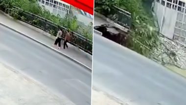 UNBELIEVABLE! Two Pedestrians Swallowed by Sinkhole When Sidewalk Suddenly Collapses in China, Terrifying Moment Captured in Viral Video