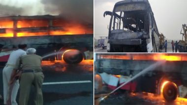 Firozabad Accident: Double-Decker Passenger Bus Catches Fire, One Dead