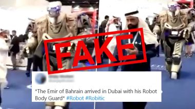 ‘The Emir of Bahrain Arrived in Dubai With His Robot Body Guard;’ Here’s the Fact Check on Viral Video Claiming Hamad Bin Isa Al Khalifa’s Eye-Catching Arrival in Dubai