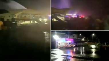 Air India Express Flight IX-1344 Overshoots Runway at Calicut Airport in Kerala's Kozhikode; Watch Devastating Videos After The Plane Broke Into Two Pieces