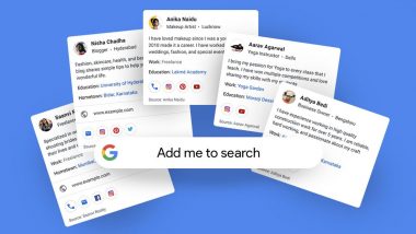 'Add Me to Search': Google ‘People Cards’ Launched in India Allowing Users to Create Their Public Profile on Search Engine; How to Create Your Own People Card