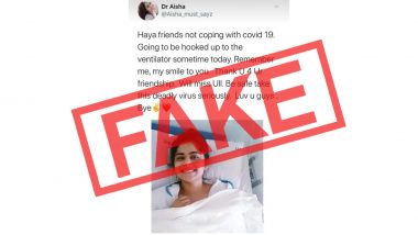 Viral Twitter Post of Dr Aisha's Death Due to COVID-19 Is Fake, 'Old' Image of Alive Medical Student Being Shared on Social Media With False Narrative