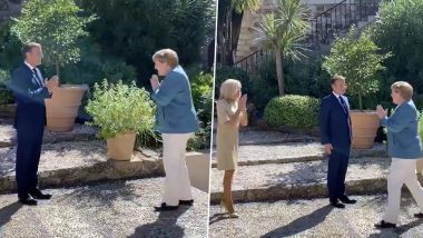 Emmanuel Macron, Angela Merkel Greet Each Other With 'Namaste', Video Symbolic of COVID-19 Era