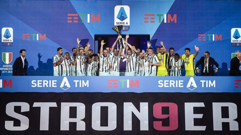 Cristiano Ronaldo and Juventus Lift Serie A 2019–20 Trophy, Here’s How Bianconeri Players Celebrated Ninth Consecutive Title (See Photos and Videos)