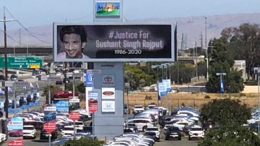 Sushant Singh Rajput’s Sister Shares Pic of a Billboard in California Demanding Justice for The Late Actor (View Tweet)