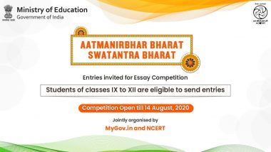 Independence Day 2020: Education Ministry, MyGov Invite Applications For 'Aatmanirbhar Bharat - Swatantra Bharat' Online Essay Competition, Here Are Steps to Apply at innovate.mygov.in