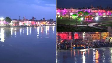 Ram Temple Bhoomi Pujan: Several Places in Ayodhya Illuminated Ahead of Foundation Stone Laying Ceremony on August 5 (Watch Video)