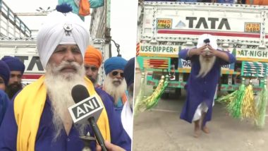 Jaw-Dropping! 75-Year-Old Nihang Sikh Pulls Truck With Rope Tied to Shoulders in Punjab, Urges Youth to Quit Drugs (See Pictures)