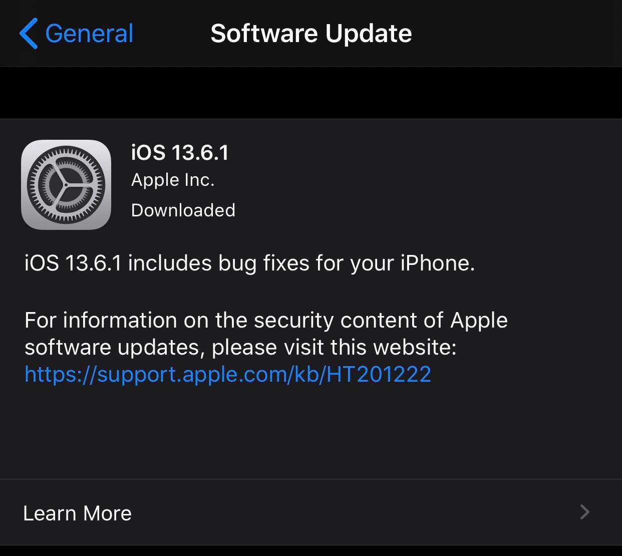 Apple iOS 13.6.1