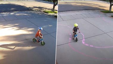 Best Neighbour Ever! Little Kid Enjoys Biking in Man's Driveway Everyday So He Makes a Racetrack For Better Riding; NASCAR Drivers Send Them Gifts After Video Goes Viral
