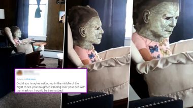 Little Girl Wears Creepy Mask While Watching TV, Viral Video May Haunt You in Your Sleep Tonight