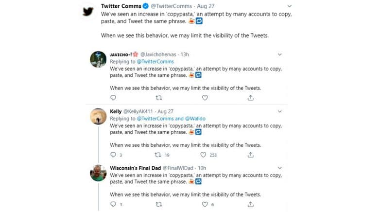 Twitter to limit visibility of 'copypasta' tweets