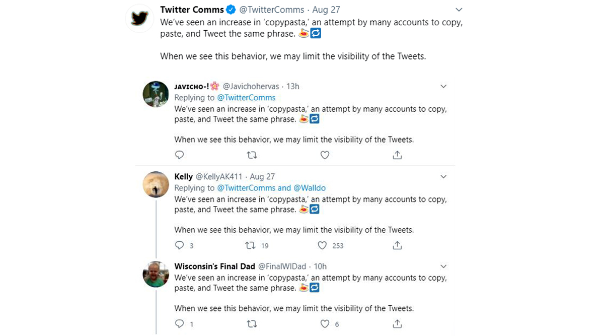 Twitter to limit visibility of 'copypasta' tweets