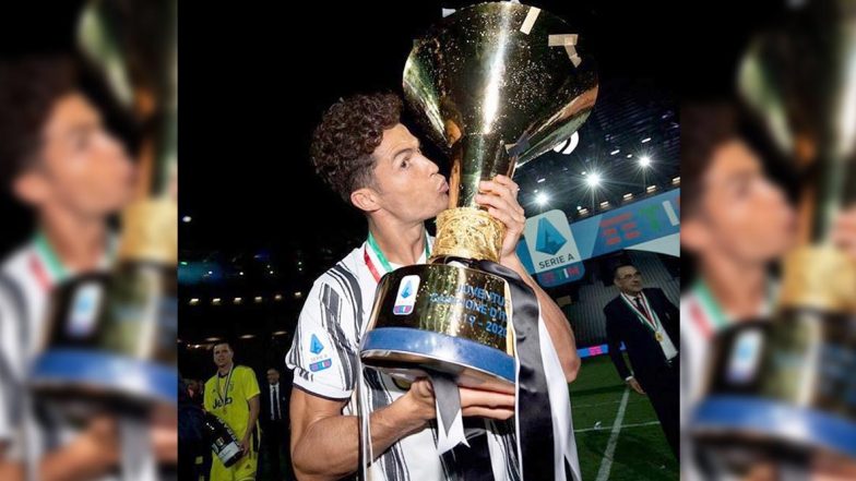 Cristiano Ronaldo Shares Picture With Serie A Trophy, Says ‘It's Not a Bad Habit’ After Clinching His Second League Title in Italy