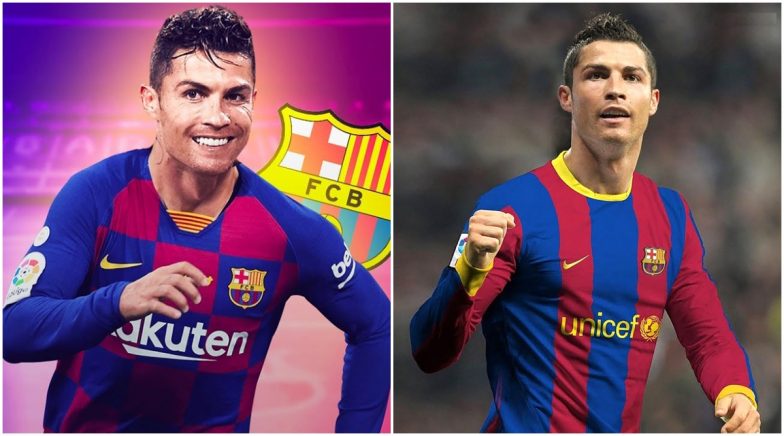 Luxe Sui compact Cristiano Ronaldo in Barcelona Jersey: Fan-Made Images & HD Wallpapers of  the Portuguese Superstar in Red and Blue Will Leave You in Splits! | ⚽  LatestLY