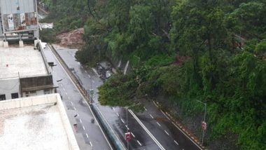 Mumbai Rains: Heavy Showers Lash City, Landslide at Malabar Hill (Watch Video)