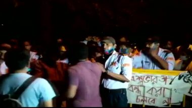 Visva Bharati University Boundary Wall Row: Students Stage Protest Outside VC Bidyut Chakrabarty's Residence